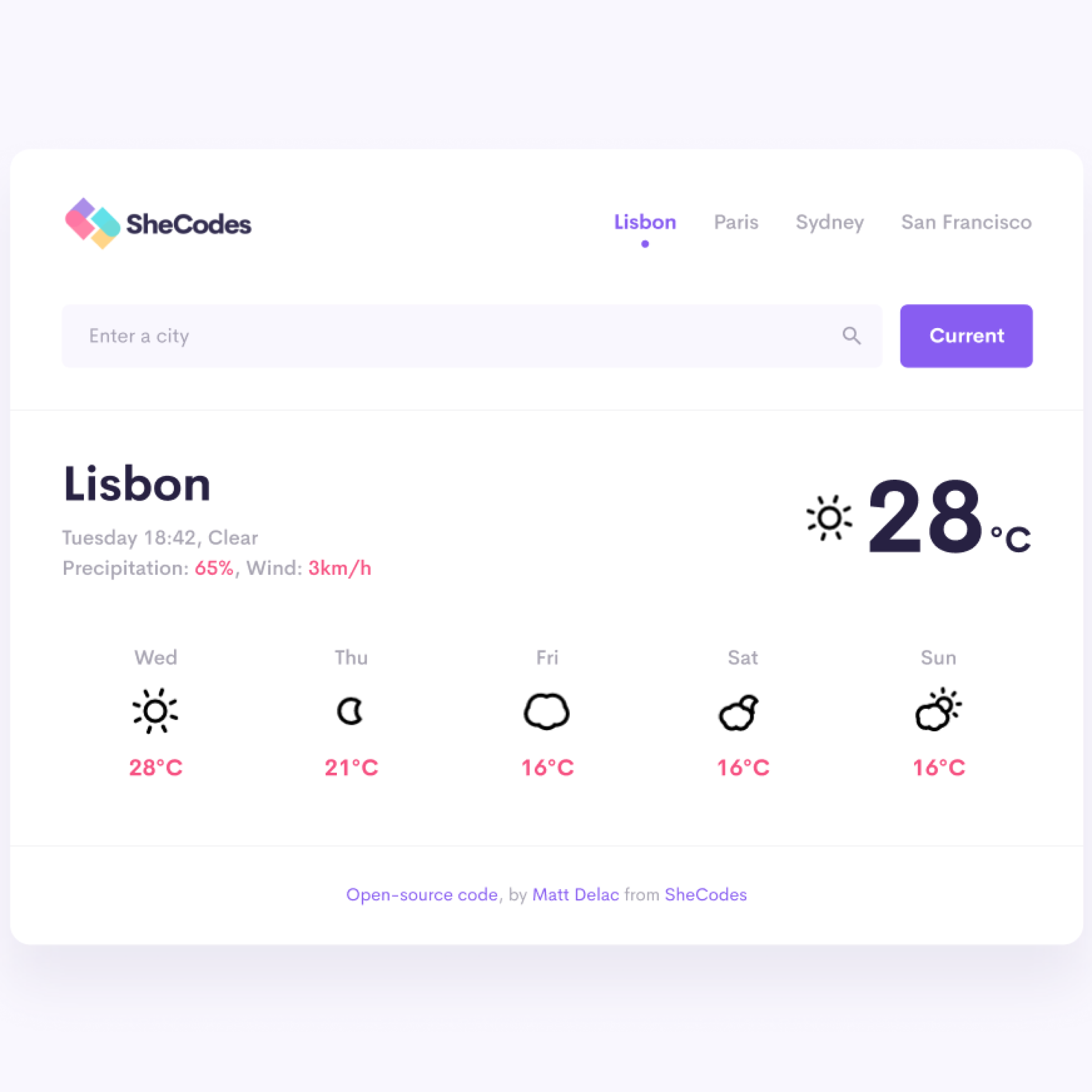 weather forecast for a week in Lisbon